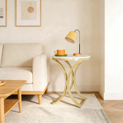 Table d'appoint pour canapé polyvalente, table de bout ronde chic, table basse étroite
