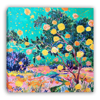 Luminous Orchard Night Wrapped Canvas Wall Art
