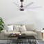 Ariella - Eight Blade Ceiling Fan - Brushed Brass Finish - Matte Black Blades-1855432148-1855432163