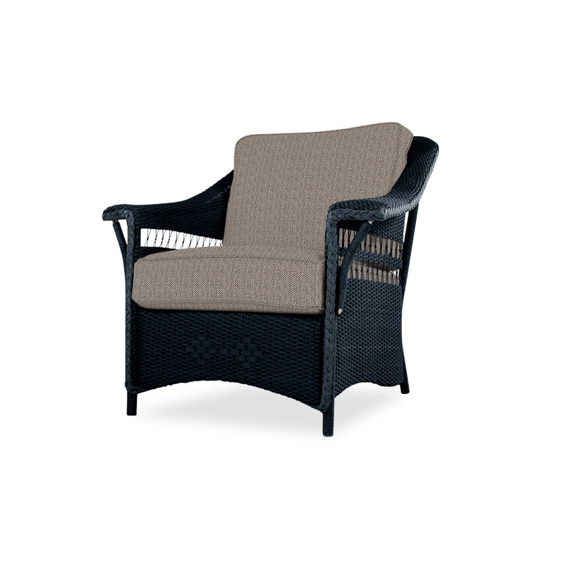 Nantucket Outdoor Lounge Chair, Sandberg Flax, Ebony