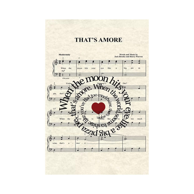 That's Amore - Print on Canvas, Wrapped Canvas, 30.48 cm H x 45.72 cm W