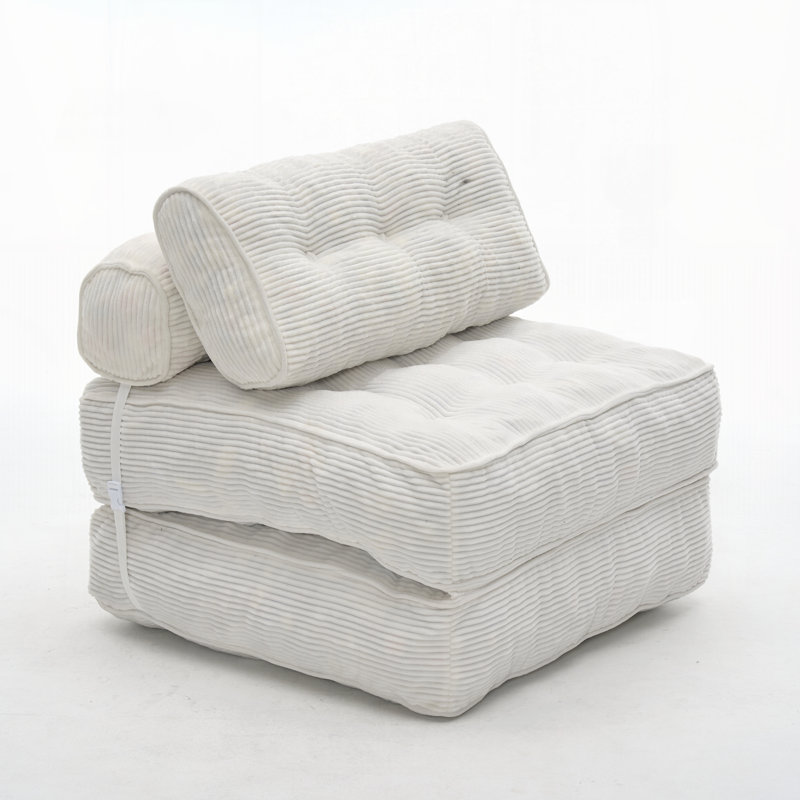 Canapé-lit pliant, fauteuil convertible avec oreiller, matelas pliable avec soutien lombaire, canapé-lit portatif et confortable pour salon ou chambre, une place