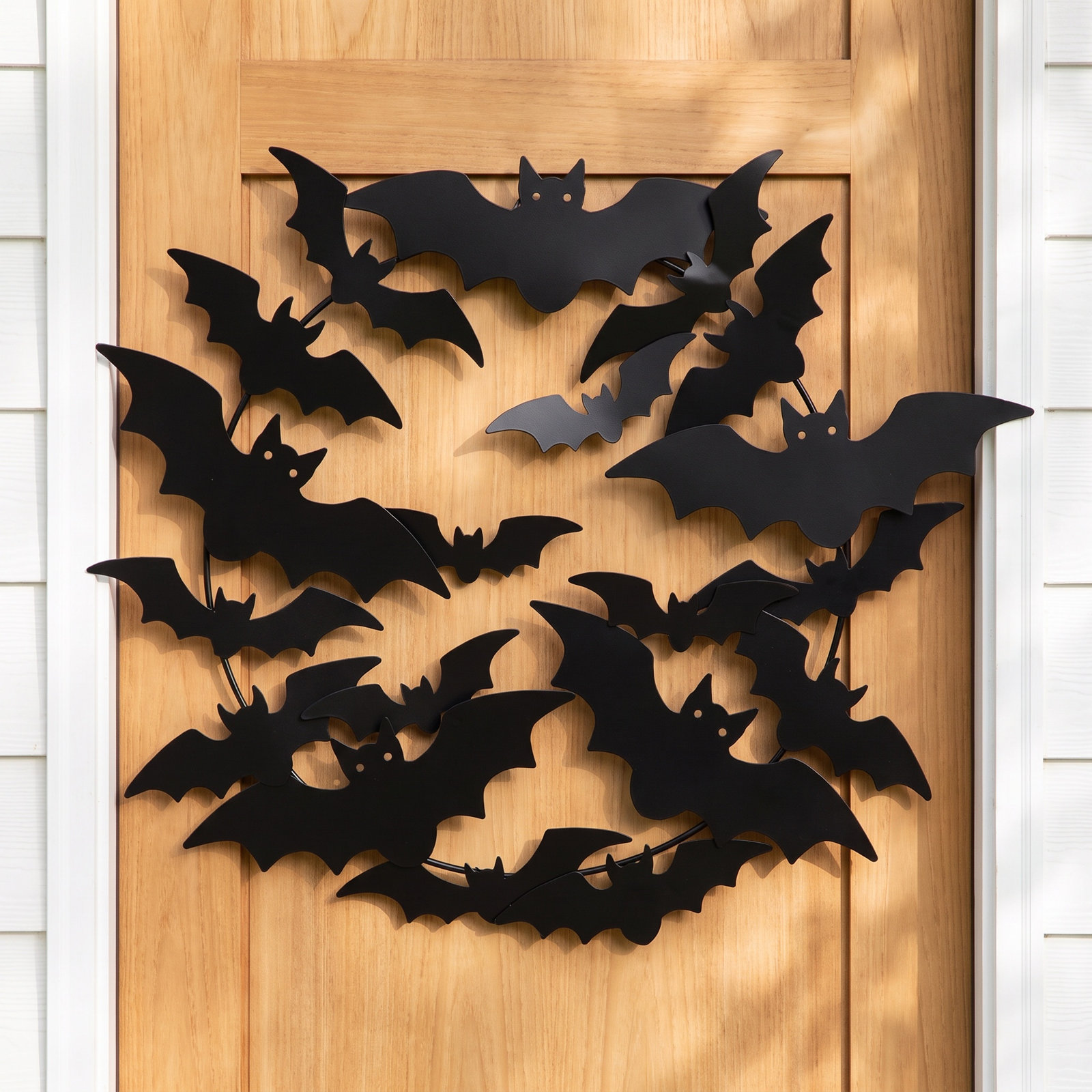 Metal Bat Halloween Indoor/Outdoor Wreath