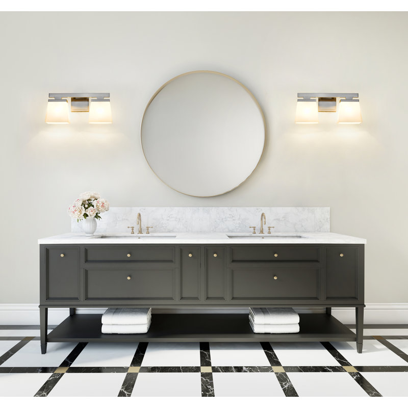 Meuble-lavabo 2 lumières Panora, Nickel brossé