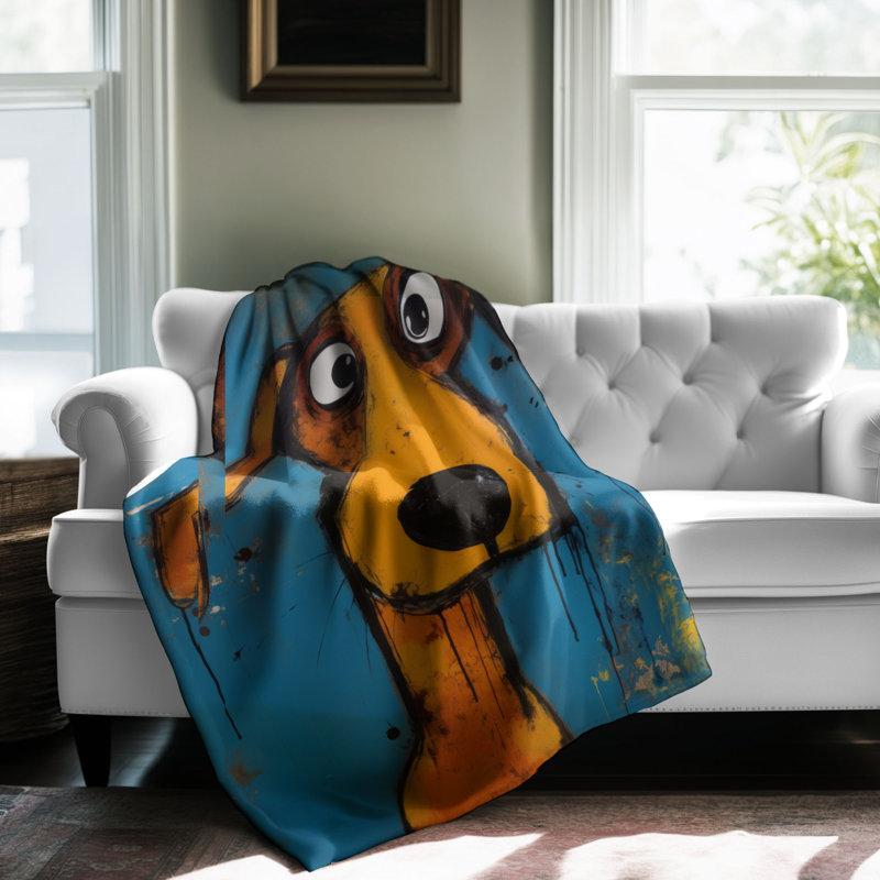 Cubist Animals - Couverture sherpa de qualité supérieure 1 pièce, Lit simple