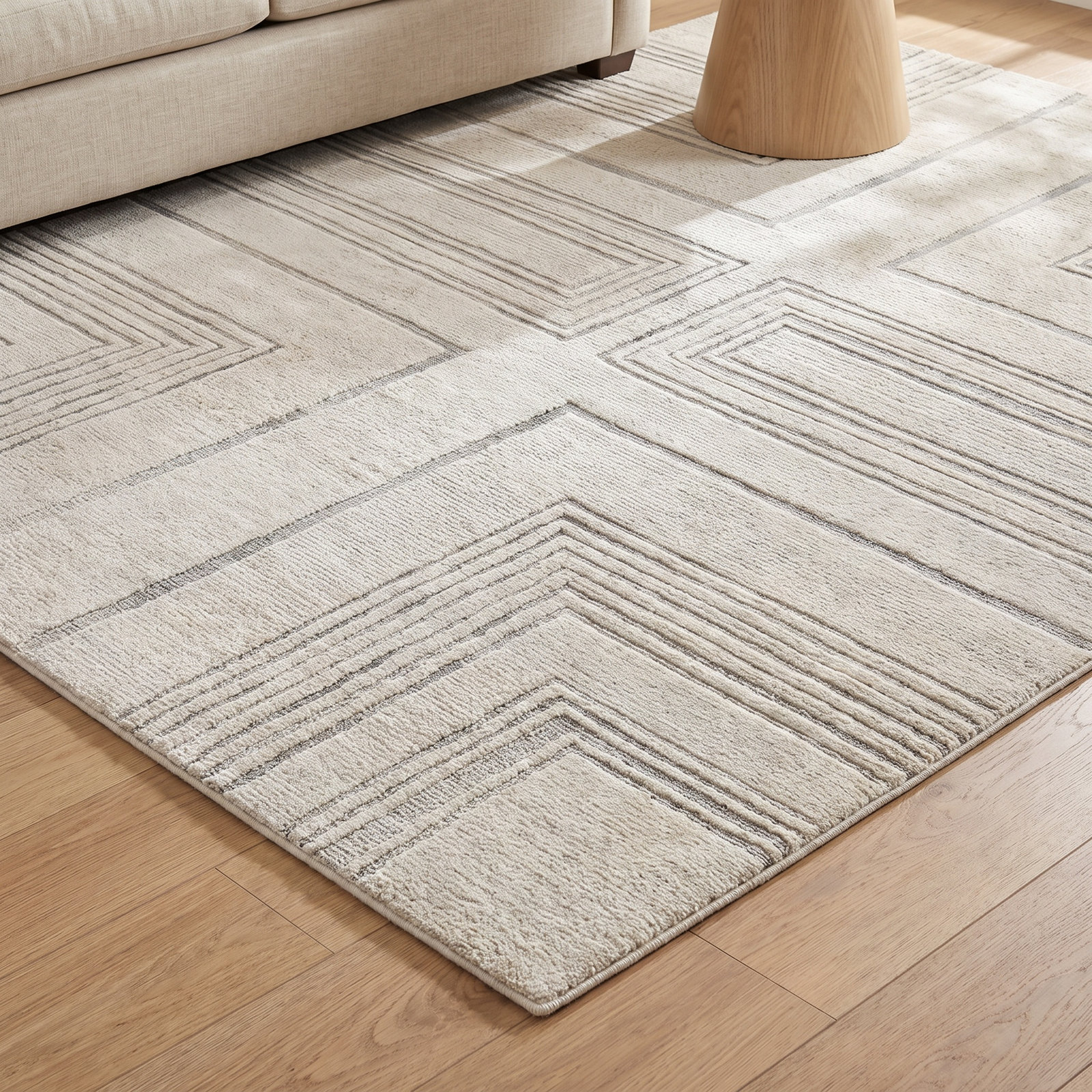 Ivory Light Gray Hand-Tufted Rug, Rectange 7'6" x 9'6"