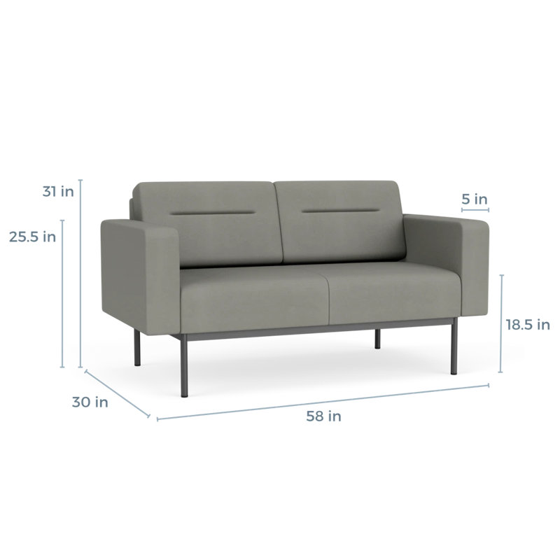 Causeuse de réception Darsey, Gris anthracite, Patriot Plus, Sans alimentation