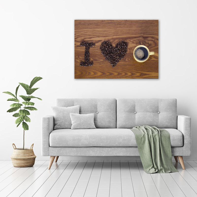 I Love Coffee - No Frame Print on Glass