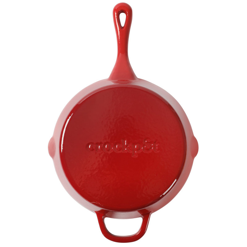 Crock-Pot 10 Inch Enamel Cast Iron Skillet - Gradient Red, 10" W