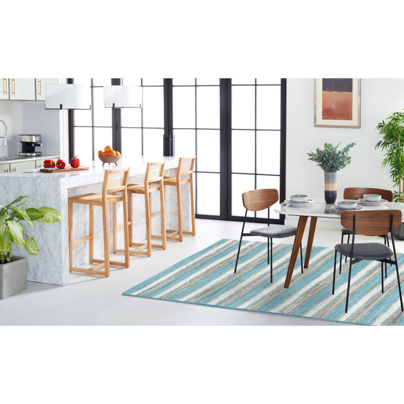 Monaca Hand Woven Cotton Striped Rug, Rectangle 8' x 10'