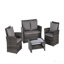 Ensemble de 4 meubles de patio pour l'extérieur, ensemble de chaises en rotin de jardin, chaises de jardin en bord de piscine et table basse