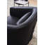 Fauteuil demi-tonneau pivotant en lin avec repose-pieds-733757791