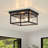 4 - Light Modern Black Square Flush Mount With Glass Shade