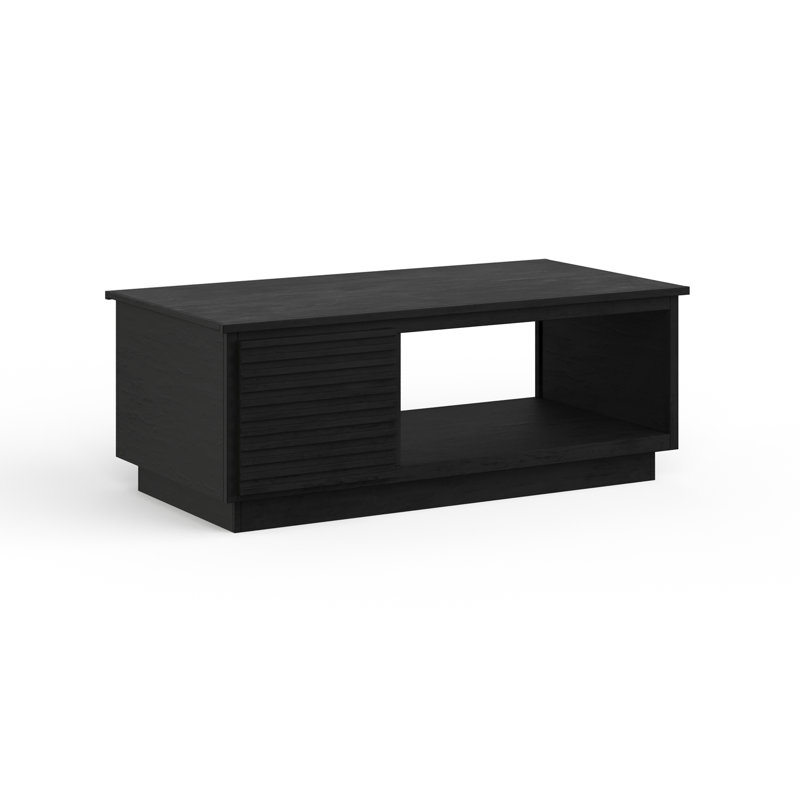 Table basse, aucun assemblage requis, finition grès, Noir