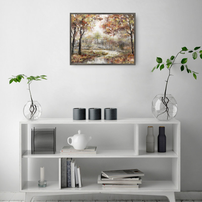 «Seasoned Path» par Studio Arts, reproduction d'art sur toile, H 43 po x l 57 po x P 1,5 po, Cadre couleur acier