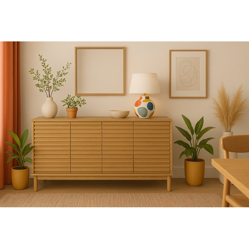 Pindall 162.56cm Solid Wood Sideboard
