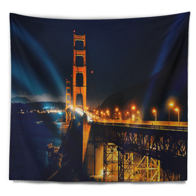 Tapisserie nuit sea bridge golden gate, H 50 po x l 60 po