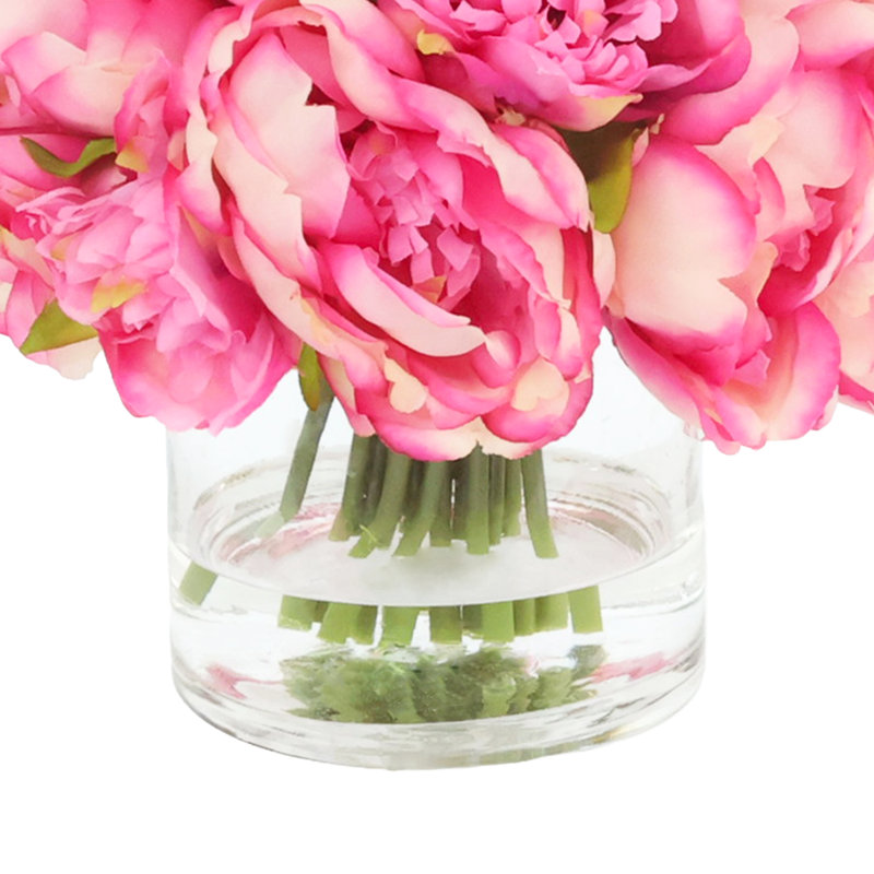Peony Bouquet In Glass Vase