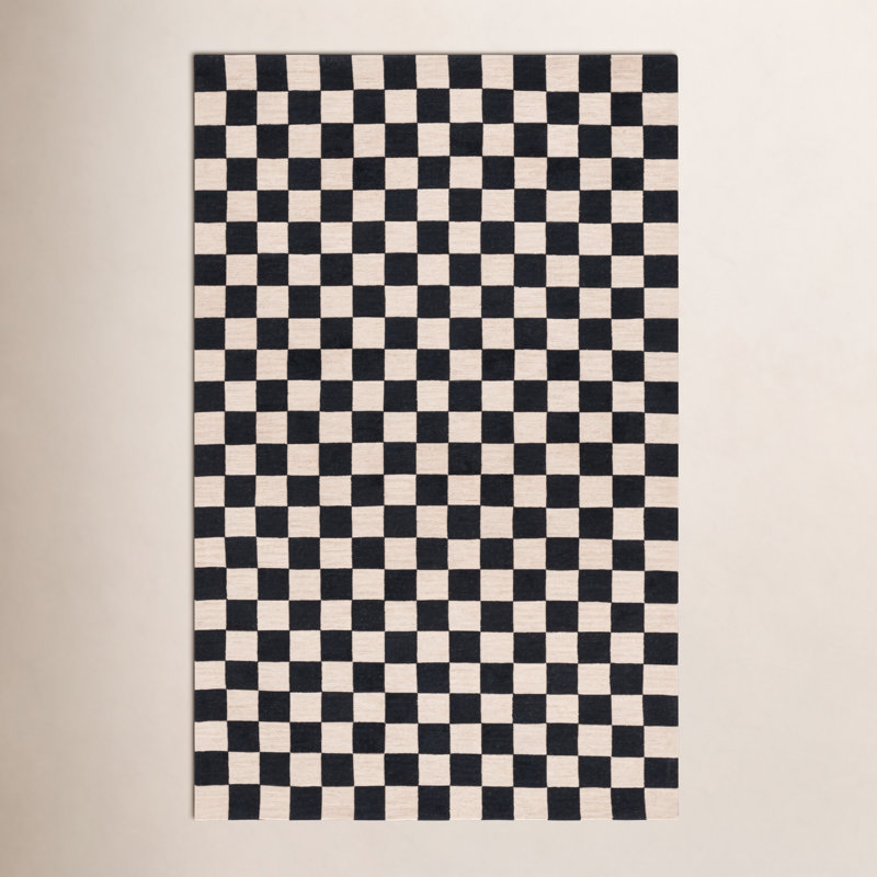 Freesia Area Rug In Black/Beige, Rectangle 4' x 6'