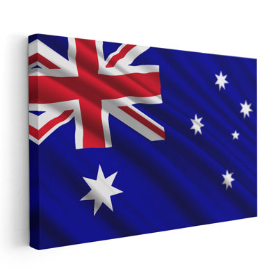 Drapeau de l'Australie flottant - reproduction d'art sur toile