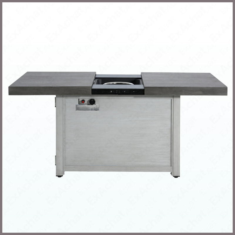 Rectangular Aluminum Propane Fire Pit Table 40000 BTU For Outdoor Patio Garden Backyard