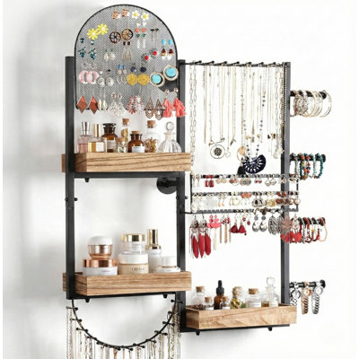 Vintage-inspired Large-capacity Wall-mounted Jewelry Organizer