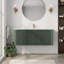 Meuble-lavabo flottant vert pré-assemblé avec lavabo en acrylique et structure en bois massif-129755274