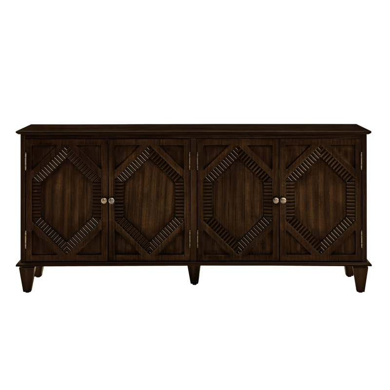 Buffet 65,2 "en noyer pour vestibule, bois massif et matériau, construction, surface lisse, motifs de losanges cannelés noyer, armoire, salle de bain, salon