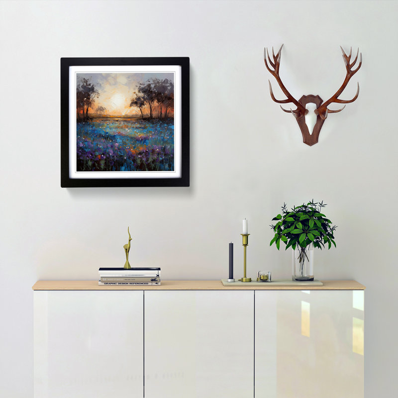 Single Picture Frame Print on Wood, Black