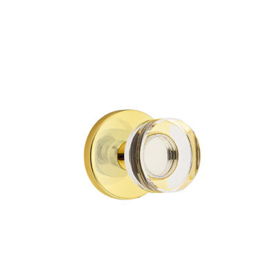 Emtek Privacy Knobset w/ Disk Rosette and Modern Disc Glass Knob