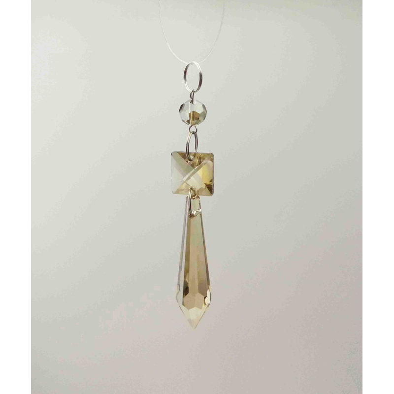 Ornement faîteau à cristal de verre (ensemble de 12), Ambre