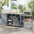 78.3" Outdoor Kitchen Island with Foldable Grill Table, Wooden Outdoor Grill Cart with Trash Can Storage & Stainless Steel Top, Outdoor Bar Cart-937145375