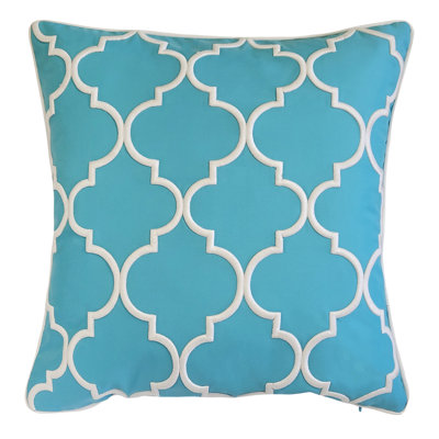 Embroidered Outdoor Reversible Throw Pillow
