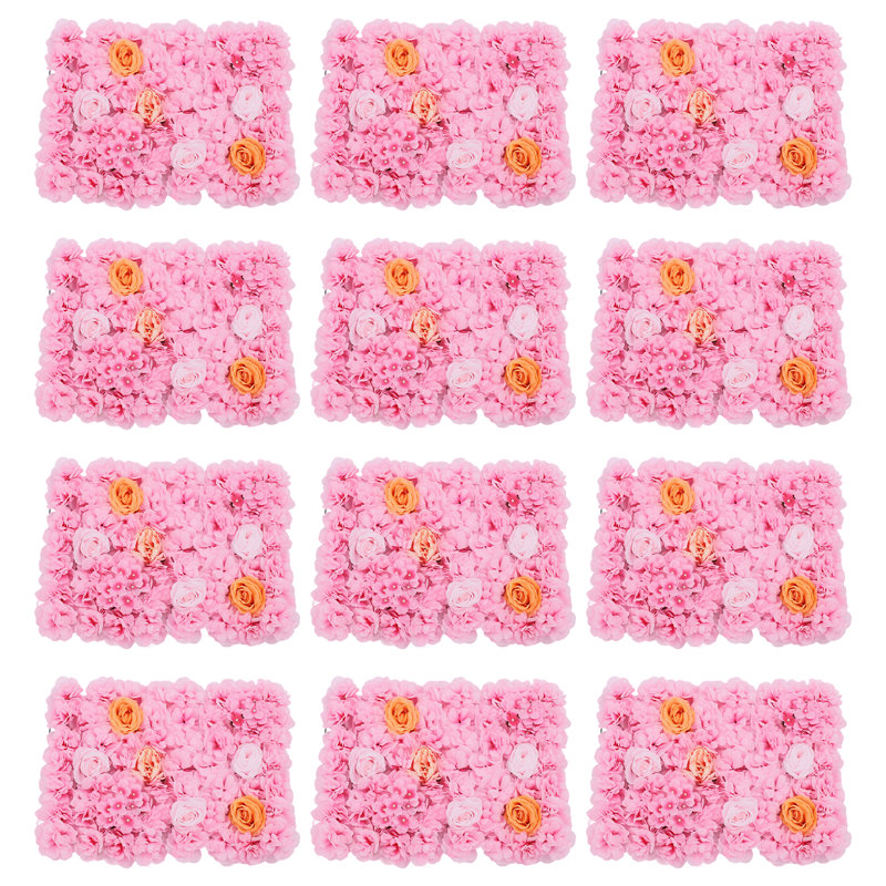 12 panneaux de fleurs artificielles avec fond de roses
