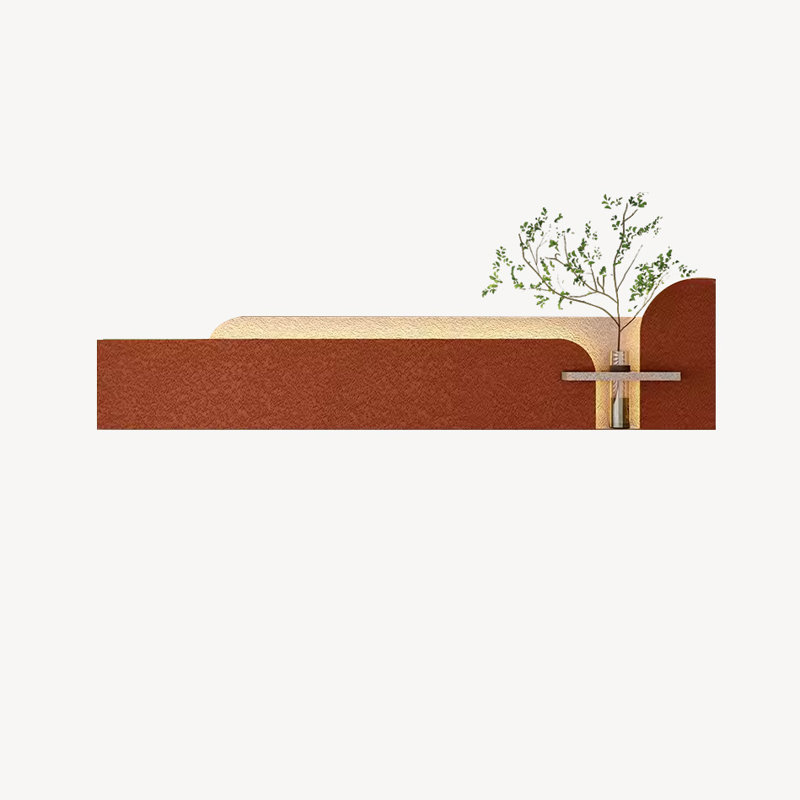 Peinture décorative 55,12 po thé noir avec panneau en mousse de PVC blanc lait, 13.78" H x 55.12" W x 1.57" D, Red/Cream