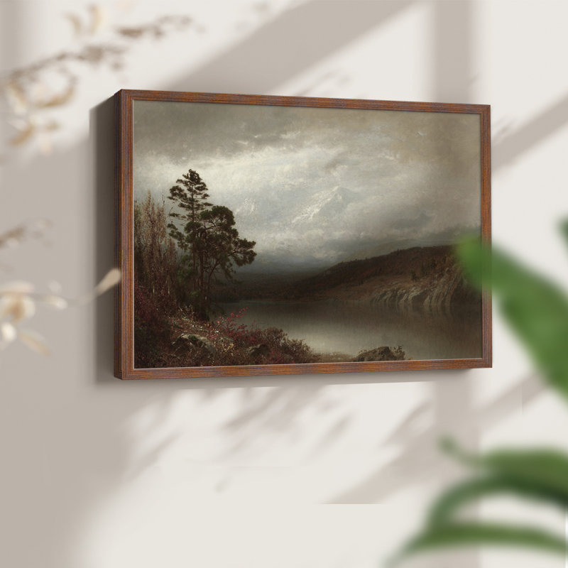 Paysages rétro-CCLX III - reproduction encadrée - réaménageable, H 11 po x l 14 po, Noyer
