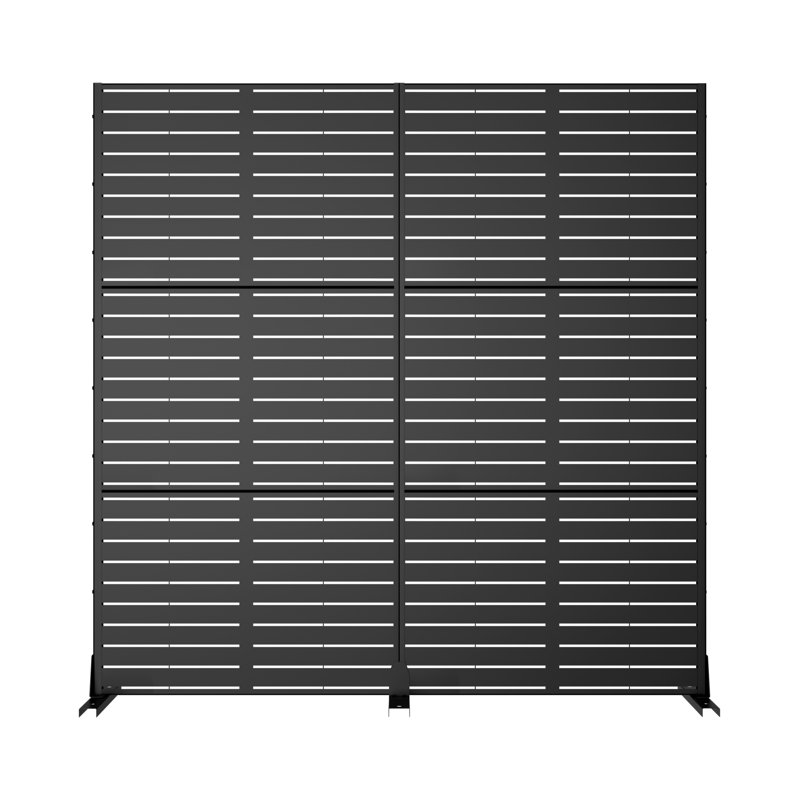 Paravent d'extérieur 72 "en métal, H 72 po x l 72 po x P 16 po, Noir