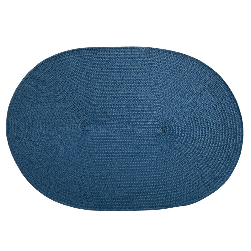 Tigela Solid Colour Oval Placemat, Navy