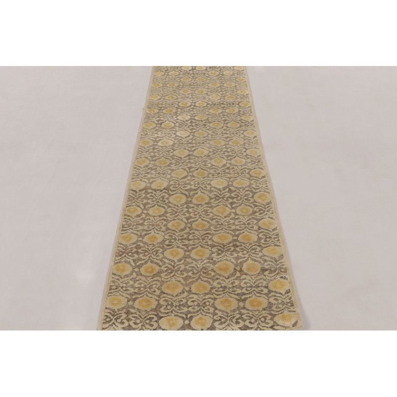 Block Print Handmade Kilim Silk and Wool Geometric Area Rug