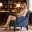 Fauteuil club en velours côtelé Mid Century Modern-680901333