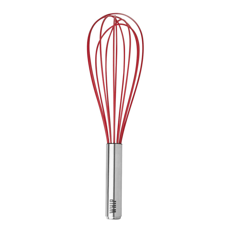 Tovolo 11" Silicone Whip Whisk, Stainless Steel/Cayenne