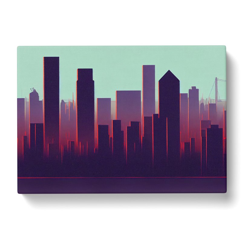 Lively Skyscraper Skyline - Wrapped Canvas, 40cm H x 60cm W x 3cm D