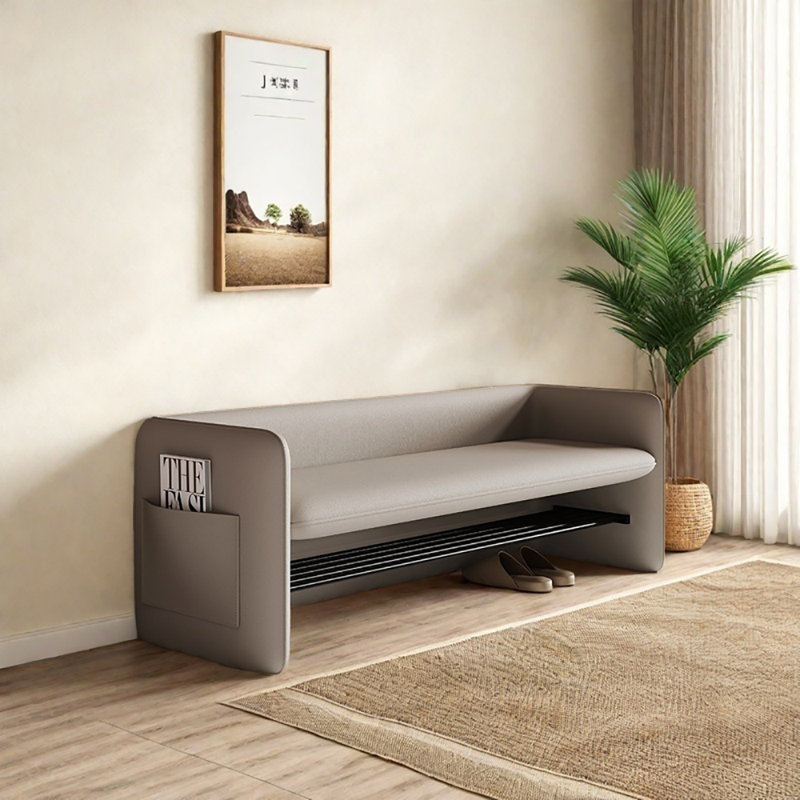 Tabouret avec rangement à chaussures 47,2 po, Beige