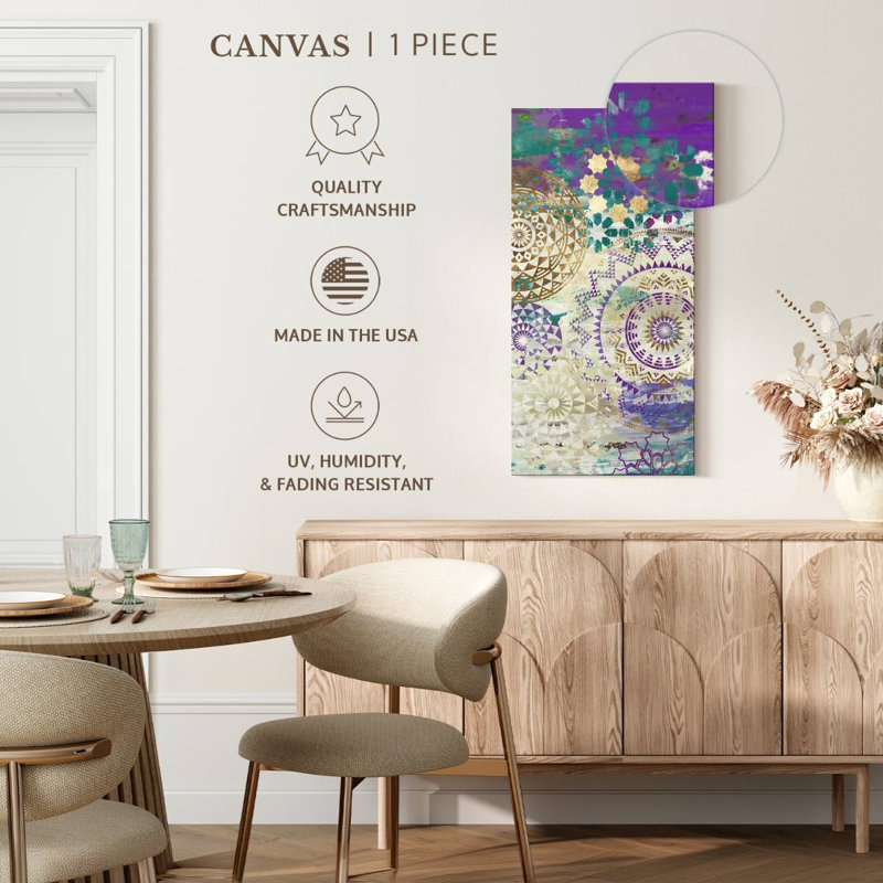 Mauve mosaïque II, H 24 po x l 12 po