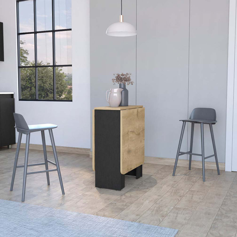Cole Black and Macadamia Folding Dining Table