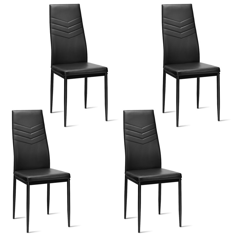 Nasyamah 47cm H Tufted Cotton Upholstered Metal Upholstered Back Side Chair in Black