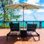Aaroon 300 cm W X 300 cm D Hexagonal Tilt Market Parasol with Crank Lift-1319596456