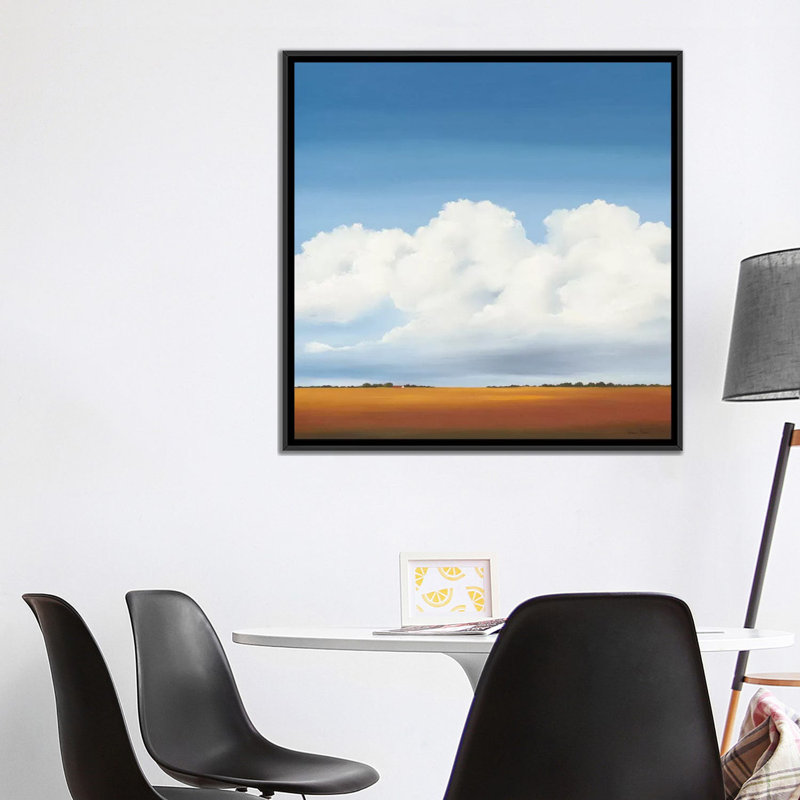 « clouds i », impression sur toile, H 18 po x l 18 po x P 1,5 po, Toile avec cadre flottant noir, Pas de tapis