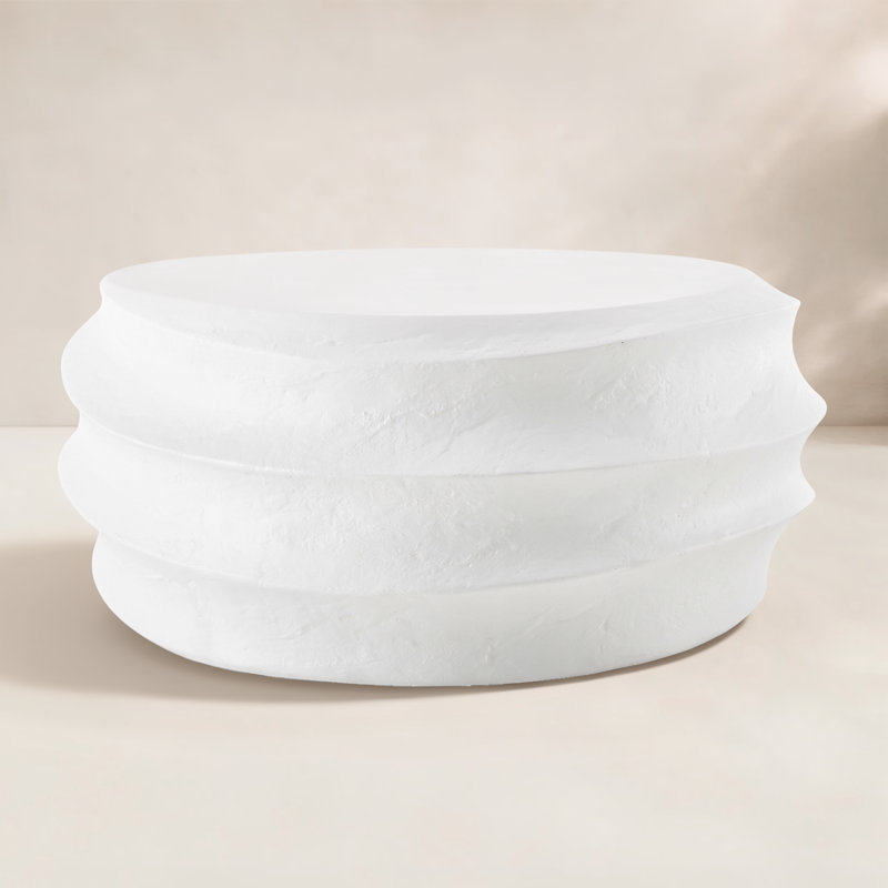 Tahara Winded Outdoor White Coffee Table