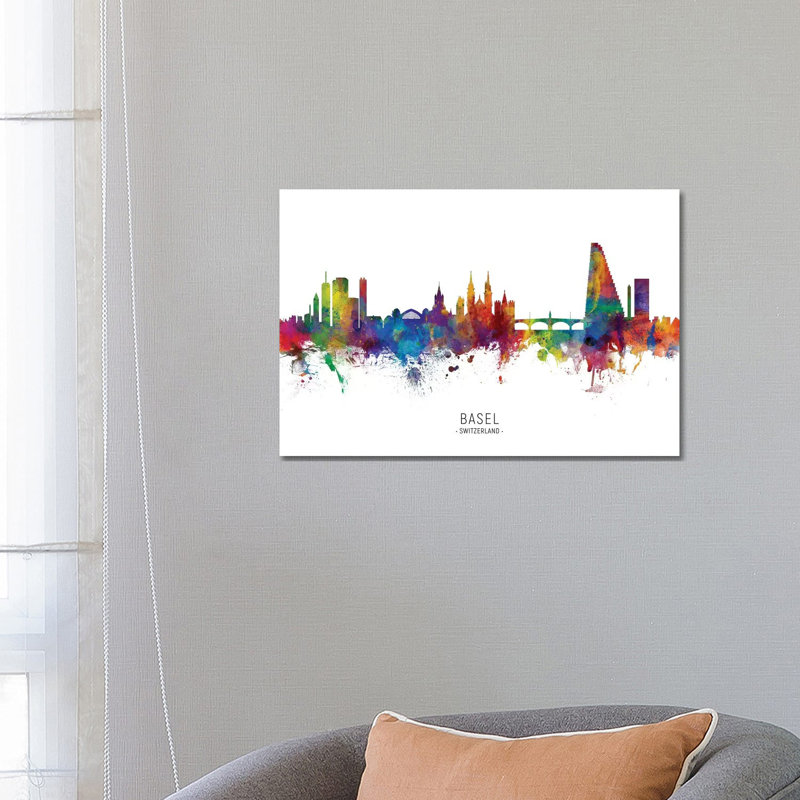 Basel Switzerland Skyline by Michael Tompsett - Wrapped Canvas Gallery-Wrapped Canvas Giclée, 66.04 cm H x 45.72 cm W